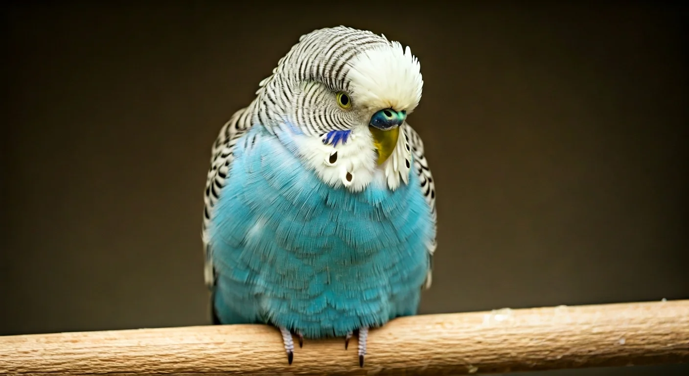 Do Parakeets Get Cold? Temperature Needs 1 A fluffed-up parakeet sitting on a perch trying to trap warm air in its down feathers