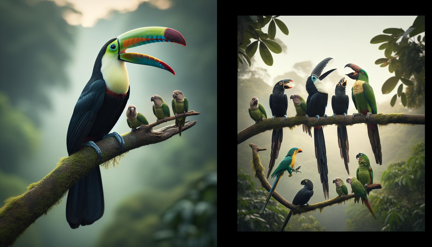 Behavioral Traits of Toucans and Parrots