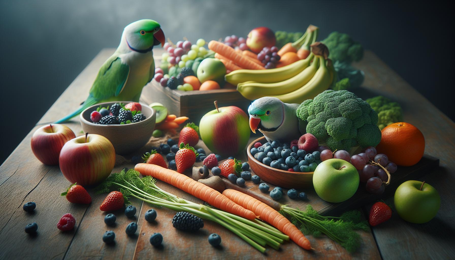 Fresh Fruits and Vegetables for Parakeets