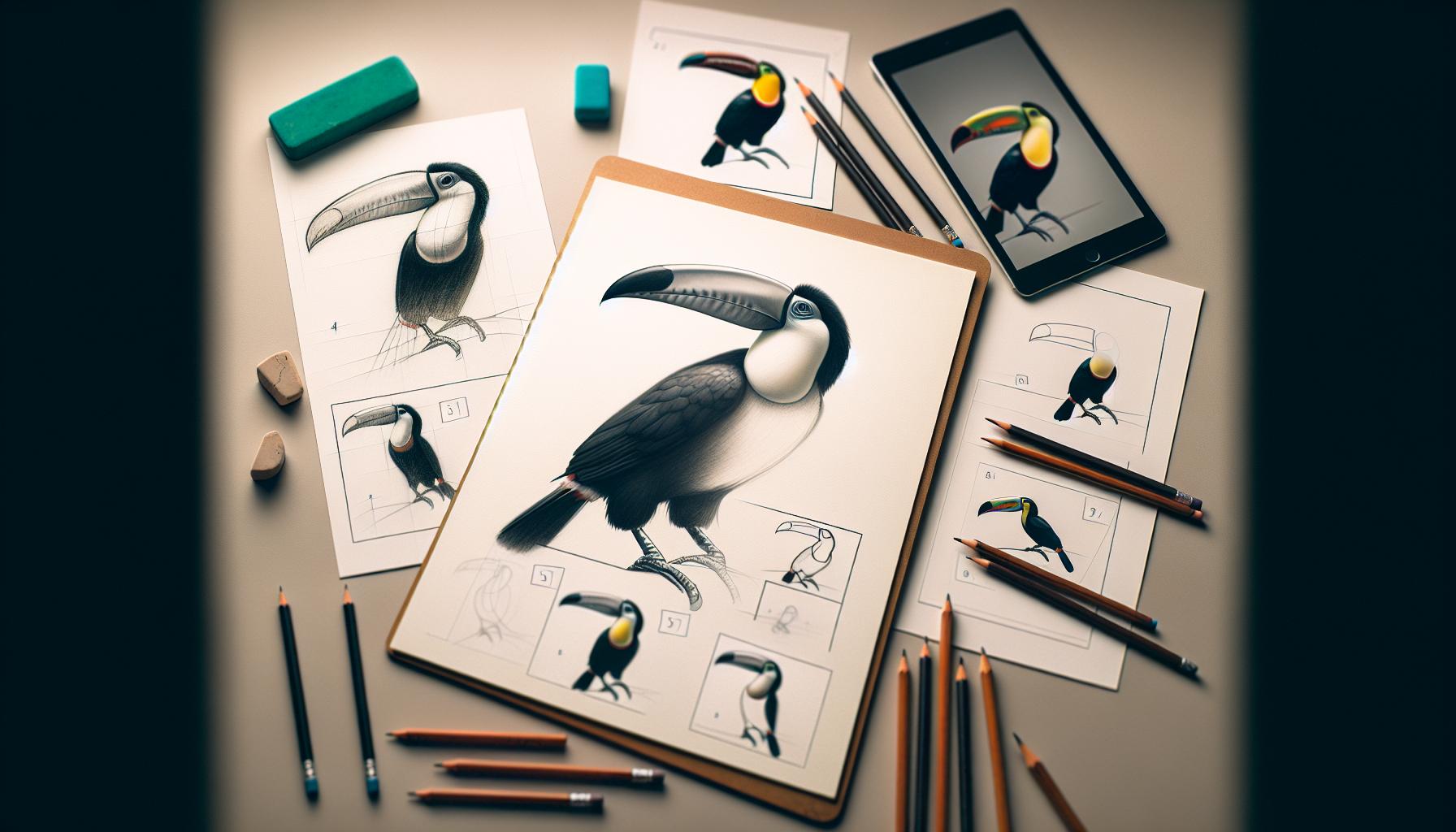 Step-by-Step Guide to Sketching a Basic Toucan Shape