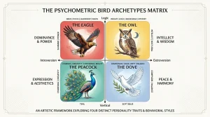 Four quadrant psychometric bird personality matrix